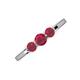 3 - Shirley 5.00 mm Round Ruby Three Stone Engagement Ring 