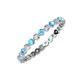 3 - Valerie 2.40 mm Blue Topaz and Diamond Eternity Band 
