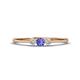 1 - Shirley 3.50 mm Round Tanzanite and Diamond Three Stone Engagement Ring 