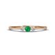 1 - Shirley 3.50 mm Round Emerald and Diamond Three Stone Engagement Ring 