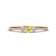 1 - Shirley 3.50 mm Round Yellow Sapphire and Diamond Three Stone Engagement Ring 