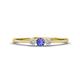 1 - Shirley 3.50 mm Round Tanzanite and Diamond Three Stone Engagement Ring 