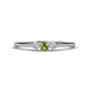 1 - Shirley 3.50 mm Round Peridot and Diamond Three Stone Engagement Ring 