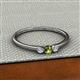 2 - Shirley 3.50 mm Round Peridot and Diamond Three Stone Engagement Ring 
