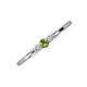 3 - Shirley 3.50 mm Round Peridot and Diamond Three Stone Engagement Ring 