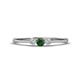 1 - Shirley 3.50 mm Round Created Alexandrite and Diamond Three Stone Engagement Ring 