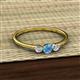 2 - Shirley 4.00 mm Round Blue Topaz and Diamond Three Stone Engagement Ring 