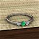 2 - Shirley 4.00 mm Round Emerald and Diamond Three Stone Engagement Ring 