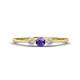 1 - Shirley 4.00 mm Round Iolite and Diamond Three Stone Engagement Ring 