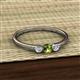 2 - Shirley 4.00 mm Round Peridot and Diamond Three Stone Engagement Ring 