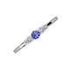 3 - Shirley 4.00 mm Round Tanzanite and Diamond Three Stone Engagement Ring 