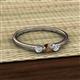 2 - Shirley 4.00 mm Round Smoky Quartz and Diamond Three Stone Engagement Ring 