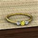 2 - Shirley 4.00 mm Round Yellow and White Diamond Three Stone Engagement Ring 