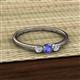 2 - Shirley 4.00 mm Round Tanzanite and Diamond Three Stone Engagement Ring 