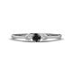 1 - Shirley 4.00 mm Round Black and White Diamond Three Stone Engagement Ring 