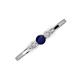 3 - Shirley 4.00 mm Round Blue Sapphire and Diamond Three Stone Engagement Ring 