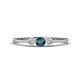 1 - Shirley 4.00 mm Round Blue and White Diamond Three Stone Engagement Ring 