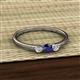 2 - Shirley 4.00 mm Round Blue Sapphire and Diamond Three Stone Engagement Ring 