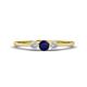 1 - Shirley 4.00 mm Round Blue Sapphire and Diamond Three Stone Engagement Ring 