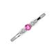 3 - Shirley 4.00 mm Round Pink Sapphire and Diamond Three Stone Engagement Ring 