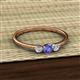 2 - Shirley 4.00 mm Round Tanzanite and Diamond Three Stone Engagement Ring 