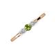 3 - Shirley 4.00 mm Round Peridot and Diamond Three Stone Engagement Ring 