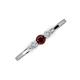 3 - Shirley 4.00 mm Round Red Garnet and Diamond Three Stone Engagement Ring 
