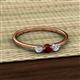 2 - Shirley 4.00 mm Round Red Garnet and Diamond Three Stone Engagement Ring 