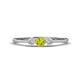 1 - Shirley 4.00 mm Round Yellow and White Diamond Three Stone Engagement Ring 