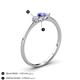 4 - Shirley 4.00 mm Round Tanzanite and Diamond Three Stone Engagement Ring 