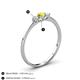 4 - Shirley 4.00 mm Round Yellow and White Diamond Three Stone Engagement Ring 