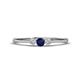 1 - Shirley 3.50 mm Round Blue Sapphire and Lab Grown Diamond Three Stone Engagement Ring 