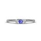 1 - Shirley 3.50 mm Round Tanzanite and Lab Grown Diamond Three Stone Engagement Ring 