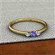 2 - Shirley 3.50 mm Round Tanzanite and Lab Grown Diamond Three Stone Engagement Ring 