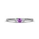 1 - Shirley 3.50 mm Round Amethyst and Lab Grown Diamond Three Stone Engagement Ring 