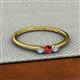 2 - Shirley 3.50 mm Round Ruby and Lab Grown Diamond Three Stone Engagement Ring 