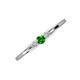 3 - Shirley 3.50 mm Round Green Garnet and Lab Grown Diamond Three Stone Engagement Ring 