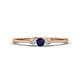 1 - Shirley 3.50 mm Round Blue Sapphire and Lab Grown Diamond Three Stone Engagement Ring 