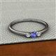 2 - Shirley 3.50 mm Round Tanzanite and Lab Grown Diamond Three Stone Engagement Ring 