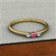 2 - Shirley 3.50 mm Round Pink Tourmaline and Lab Grown Diamond Three Stone Engagement Ring 