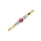 3 - Shirley 3.50 mm Round Pink Tourmaline and Lab Grown Diamond Three Stone Engagement Ring 