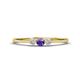 1 - Shirley 3.50 mm Round Iolite and Lab Grown Diamond Three Stone Engagement Ring 