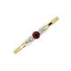 3 - Shirley 3.50 mm Round Red Garnet and Lab Grown Diamond Three Stone Engagement Ring 