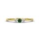 1 - Shirley 3.50 mm Round Created Alexandrite and Lab Grown Diamond Three Stone Engagement Ring 