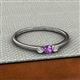 2 - Shirley 3.50 mm Round Amethyst and Lab Grown Diamond Three Stone Engagement Ring 