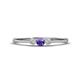 1 - Shirley 3.50 mm Round Iolite and Lab Grown Diamond Three Stone Engagement Ring 