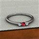 2 - Shirley 3.50 mm Round Ruby and Lab Grown Diamond Three Stone Engagement Ring 