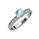 3 - Ronia Classic Aquamarine and Diamond Engagement Ring 