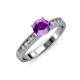 3 - Ronia Classic Amethyst and Diamond Engagement Ring 