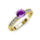 3 - Ronia Classic Amethyst and Diamond Engagement Ring 